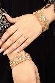 Alloy Gold Plated Kundan Studded Kada