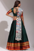 Casual Wear Bottle Green Lehenga in Silk