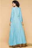 Light Blue Silk Embroidered Eid Anarkali Suit