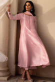 Light Pink Raw Silk Eid Wear Trouser Suit