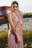 Mauve Georgette Palazzo With Embroidered Crop Top 