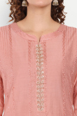 Chanderi Silk Ready Made Kurti in Light Pink Colour for Festival