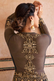 Charcoal Grey Bangalori Silk Plain Lehenga