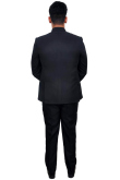 Charcoal Grey Polyester Jodhpuri Style Plain Men's Coat Pant