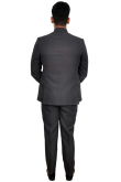 Charcoal Grey Polyester Plain Jodhpuri Style Men's Coat Pant