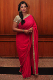 Cherry Red Georgette Saree With Sequence Blouse