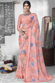 Chiffon Saree In Dusty Pink Color