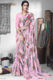 Chiffon Saree In Light Pink Color