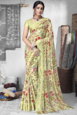 Chiffon Saree In Light Pistachio Green Color
