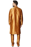 Chikko Brown Dupion Silk Churidar Men's Kurta Pajama