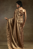 Chikko Brown Tissue Silk Saree With Sequins Work For Party 