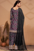 Chinnon Black Palazzo Pant Suit with Bandhej Print Work for Festival