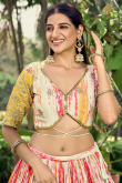 Chinnon Cream Zari Embroidered Flared Lehenga 
