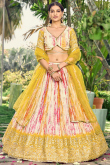 Chinnon Cream Zari Embroidered Flared Lehenga 