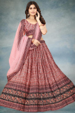 Chinnon Light Weight Printed Light Pink Lehenga