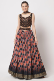 Chinnon Multi Color Printed Flared Style Lehenga