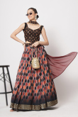 Chinnon Multi Color Printed Flared Style Lehenga