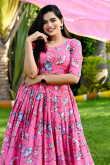 Chinnon Pink Floral Print A-line Lehenga