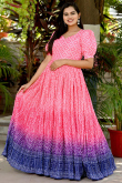 Chinnon Punch Pink Bandhej Printed Kurti