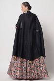Chinnon Silk Multi Color Printed Flared Style Lehenga