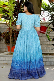 Chinnon Sky Blue Bandhej Printed Kurti 