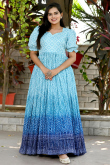 Chinnon Sky Blue Bandhej Printed Kurti 