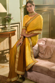 Chinnon Yellow Ombre Saree