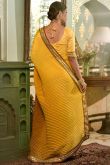 Chinnon Yellow Ombre Saree