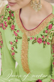 Attractive Faux Georgette Churidar Suit In Green Color