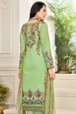 Hand Embroidered Cotton Green Straight Suit