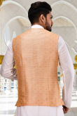 Coral Peach Cotton Men Waist Coat