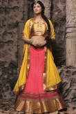 Wedding Wear Lace Embroidered Coral Pink Lehenga in Net