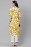 Cotton Floral Printed White Kurti