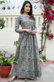 Cotton Kurti In Dusty Green Colour
