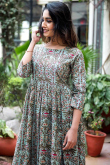 Cotton Kurti In Dusty Green Colour