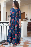 Cotton Kurti In Prussian Blue Colour