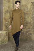 Cotton Oat Beige Men Kurta Pajama