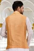Cotton Peach Men Waist Coat