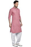 Cotton Pink Men Kurta Pajama