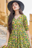 Cotton Printed Kurti In Pear Green Colour