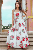Cotton Printed Kurti Set In White Colour