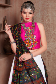 Cotton Silk Lace Embroidered White Flared Lehenga