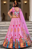 Cotton Silk Lavender Pink Lehenga with Printed Work for Diwali