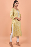 Cotton Trombone Yellow Kurti