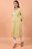 Cotton Trombone Yellow Kurti