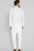 Cotton White Plain Men Kurta Pajama
