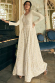 Cream Beige Georgette Embroidered Anarkali Suit