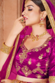 Cream Beige Silk A Line Ombre Lehenga