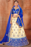 Cream Beige Silk Embroidered Ombre Lehenga