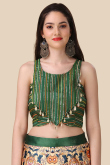 Cream Beige Silk Printed A Line Lehenga for Women